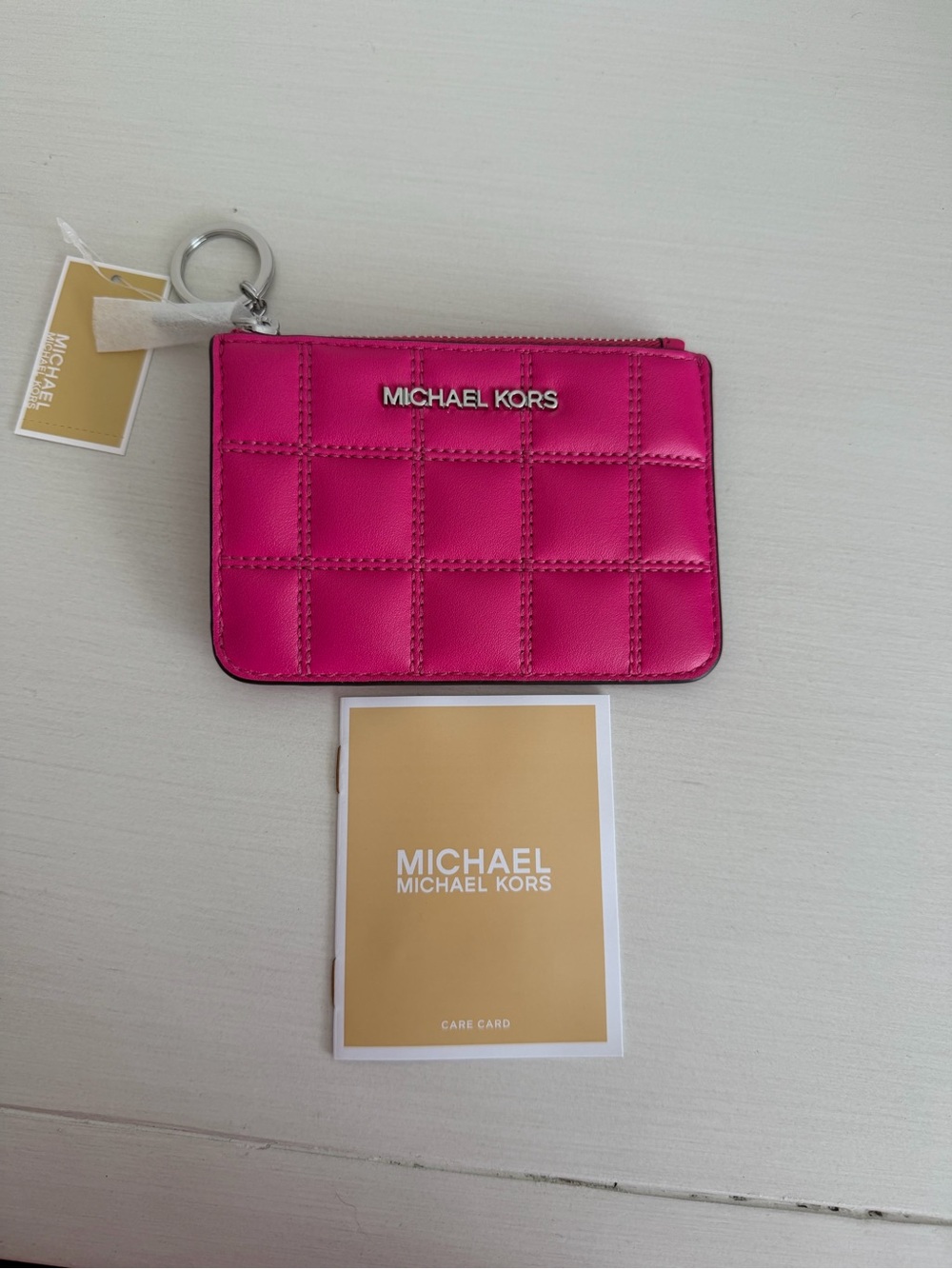 Michael Kors Women's Jet Set Travel Small Top Zip Coin Pouch in Dragonfruit, NWT